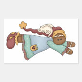kerstbrood Angel Rechthoekige Sticker (Voorkant)