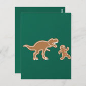 Kerstbrood Dinosaur Cookie Hunt Briefkaart (Voorkant / Achterkant)