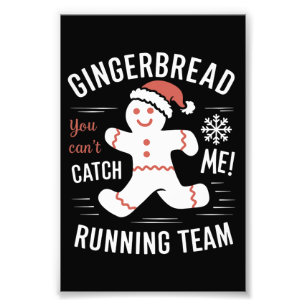 Kerstbrood Hardloop Team Kerst Humor Foto Afdruk