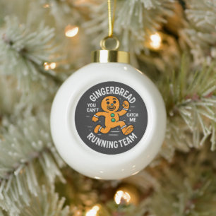 Kerstbrood hardloopteam keramische bal ornament