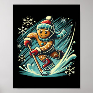 Kerstbrood Ijs Hockey Liefhebbers Jongens Meisjes Poster