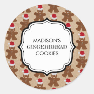 kerstbrood Man Cookies Holiday Baking Ronde Sticker
