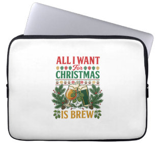 Kerstbrouwbierglazen Dennentak Hops Laptop Sleeve