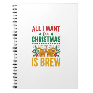 Kerstbrouwsel Vakantiedrankontwerp Notitieboek