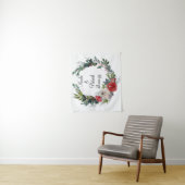 Kerstbruiloft achtergrond, decemberbruiloft decor wandkleed (In situ)