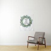 Kerstbruiloft achterlaat, Greenery Photo Booth Wandkleed (In situ)