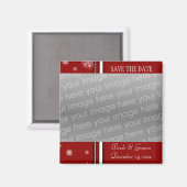 Kerstbruiloft Bewaar de datum Fotomagneet Magneet (Voorkant / Achterkant)