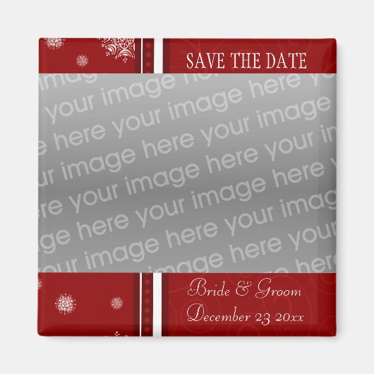 Kerstbruiloft Bewaar de datum Fotomagneet Magneet (Voorkant)