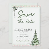 Kerstbruiloft Bewaar de datumfotokaart Feestdagenkaart (Voorkant / Achterkant)