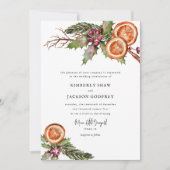 kerstbruiloft | Botanische winteruitnodiging Kaart (Voorkant)