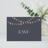 kerstbruiloft Chalkboard RSVP Kaartje (Staand voorkant)