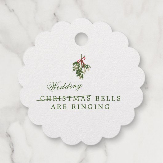 Kerstbruiloft Cocktail Napkins Bedankjes Labels (Achterkant)
