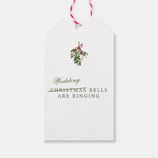 Kerstbruiloft Cocktail Napkins Cadeaulabel (Voorkant)