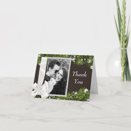 Kerstbruiloft Dank je Bedankkaart (Voorkant)