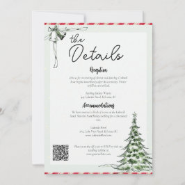 Kerstbruiloft Details met QR Code Kaart