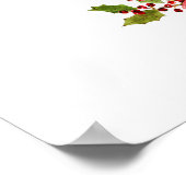 Kerstbruiloft Floral Holly Waterverf Welkom Poster (Hoek)