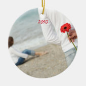 Kerstbruiloft Foto met Eiffel Tower Keramisch Ornament (Voorkant)