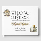 Kerstbruiloft Holly Bells and Candles Gastenboek (Voorkant)