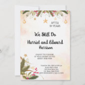 Kerstbruiloft Jubileum Renewal Vows Invitat Kaart (Voorkant)