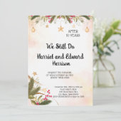 Kerstbruiloft Jubileum Renewal Vows Invitat Kaart (Staand voorkant)