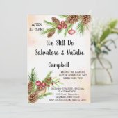 Kerstbruiloft Jubileum Renewal Vows Kaart (Staand voorkant)