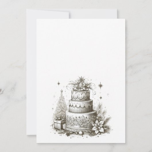 kerstbruiloft kaart (Achterkant)