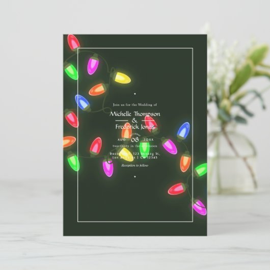 kerstbruiloft kaart (Staand voorkant)