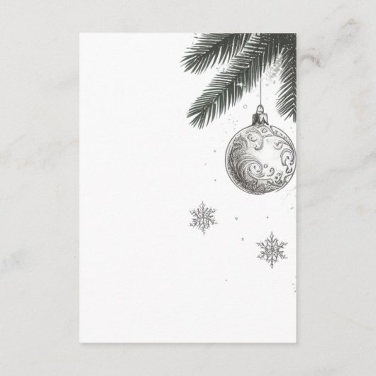 Kerstbruiloft met details informatiekaartje (Achterkant)