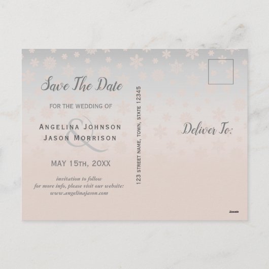 kerstbruiloft redt de uitnodiging op de datum (Achterkant)