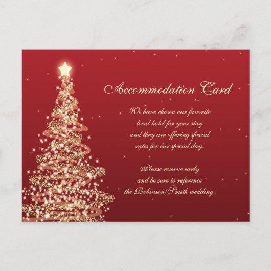 Kerstbruiloft Rood goud Briefkaart (Voorkant)