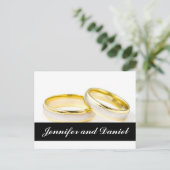 Kerstbruiloft Save the Date Gold Rings Kaart (Staand voorkant)