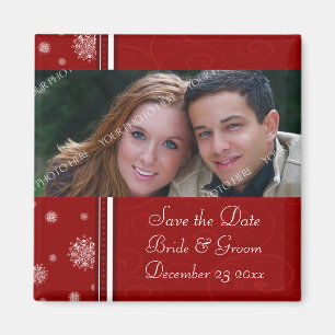 kerstbruiloft Save the Date Photo Magnet Magneet