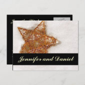 Kerstbruiloft Save the Date Snow Star Kaart (Voorkant / Achterkant)