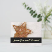 Kerstbruiloft Save the Date Snow Star Kaart (Staand voorkant)