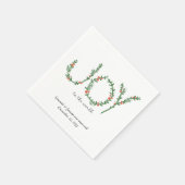 Kerstbruiloft servetten Custom Joy to the World (Hoek)