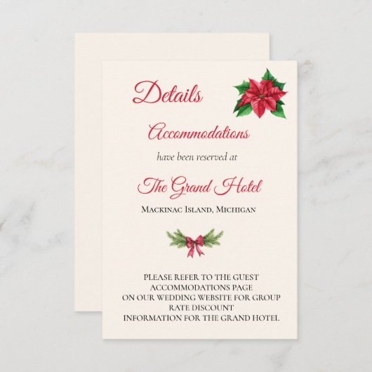 Kerstbruiloft - Sluitingskaart Informatiekaartje (Voorkant / Achterkant)