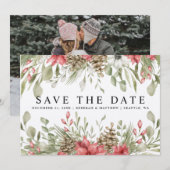 kerstbruiloft voor de feestdag | De foto bewaart d Save The Date (Voorkant / Achterkant)