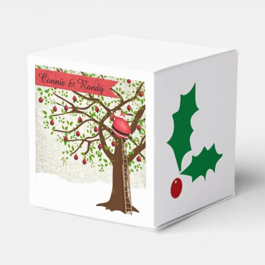 Kerstbruiloft voor kerstbox Bride Groom Santa Bedankdoosjes (Achterkant)