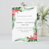 kerstbruiloft | Waterverf RSVP met keuze uit maalt (Staand voorkant)