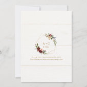 Kerstbruiloft Winter Elegante groene krans Kaart (Achterkant)