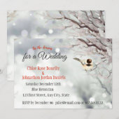 Kerstbruiloft Winter Frosty Trees Natuur Kaart (Voorkant / Achterkant)