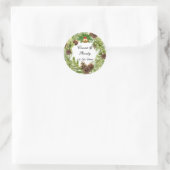 Kerstbruiloft Wreath Sticker (Tas)