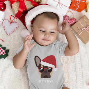 Kerstbruin en Tan French Bulldog Romper
