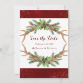 Kerstbruine gouden bruiloft redden de datum Kaart (Voorkant)