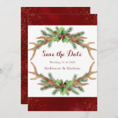 Kerstbruine gouden bruiloft redden de datum Kaart (Voorkant / Achterkant)