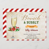 Kerstbrunch en brute feestelijke uitnodiging (Voorkant / Achterkant)