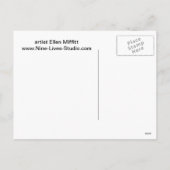 Kerstbubbel licht en Kat Feestdagenkaart (Achterkant)