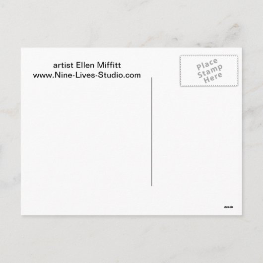 Kerstbubbel licht en Kat Feestdagenkaart (Achterkant)