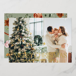 kerstbudget botanische elegante vlek floral for folie feestdagenkaart