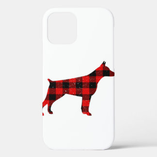 Kerstbuffalo Pset Doberman iPhone 12 Hoesje